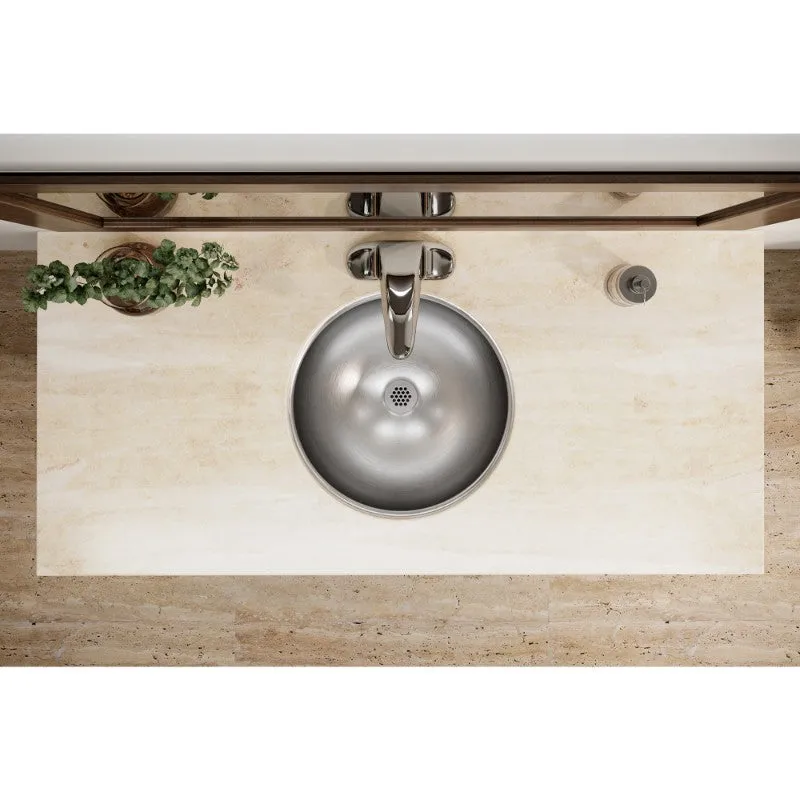 Asana 14.38" x 14.38" x 6" Stainless Steel Undermount Bathroom Sink with Overflow