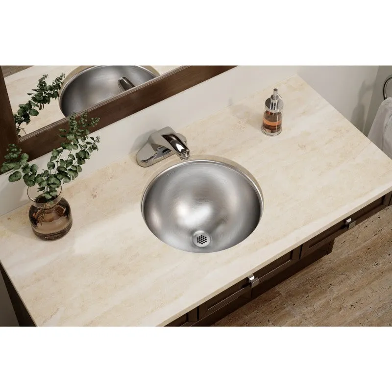 Asana 14.38" x 14.38" x 6" Stainless Steel Undermount Bathroom Sink with Overflow