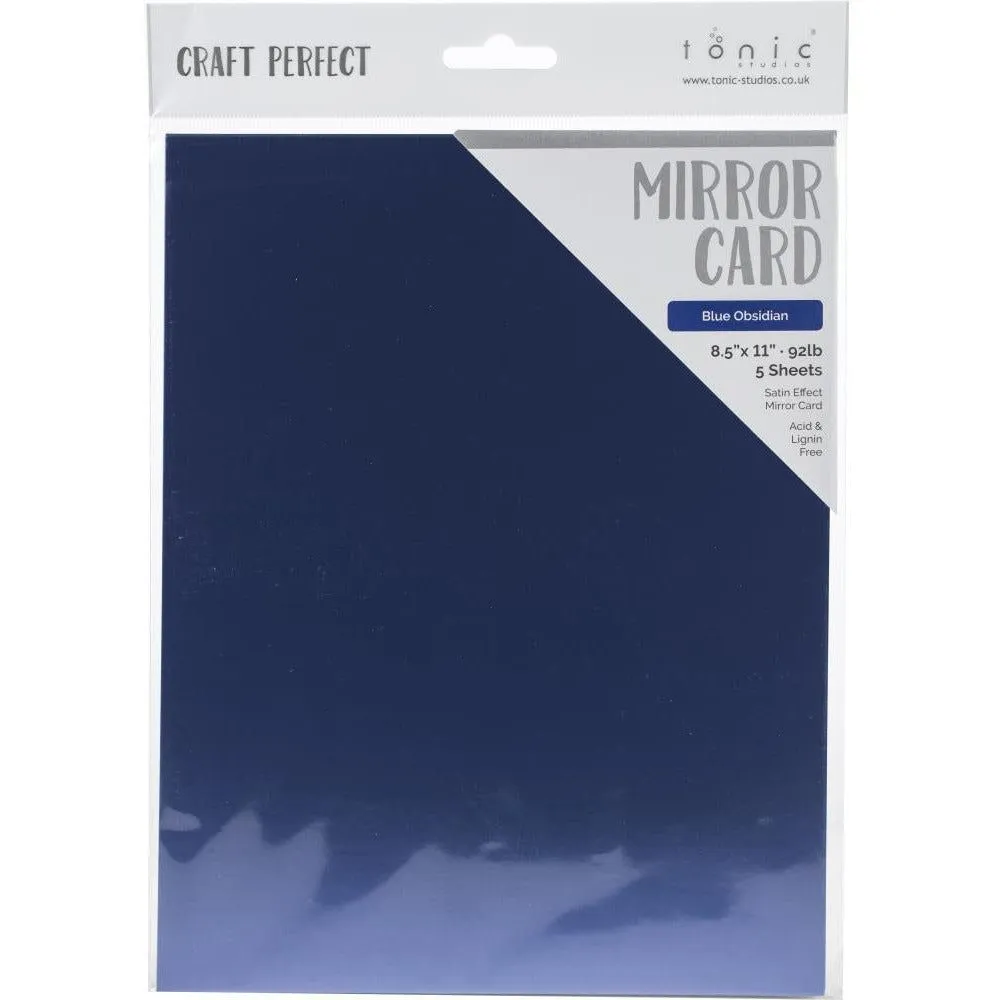 Craft Perfect Satin Mirror Card - 8.5x11 5/pkg Blue Obsidian