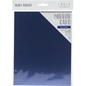 Craft Perfect Satin Mirror Card - 8.5x11 5/pkg Blue Obsidian