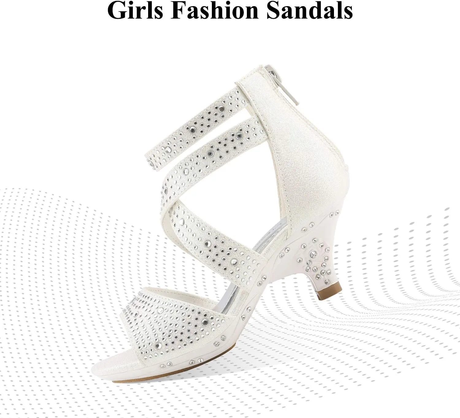 DREAM PAIRS Girls Sandals Low Heel Dress Pump Sandals
