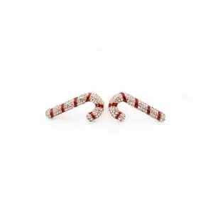 Embellished Candy Cane Earrings