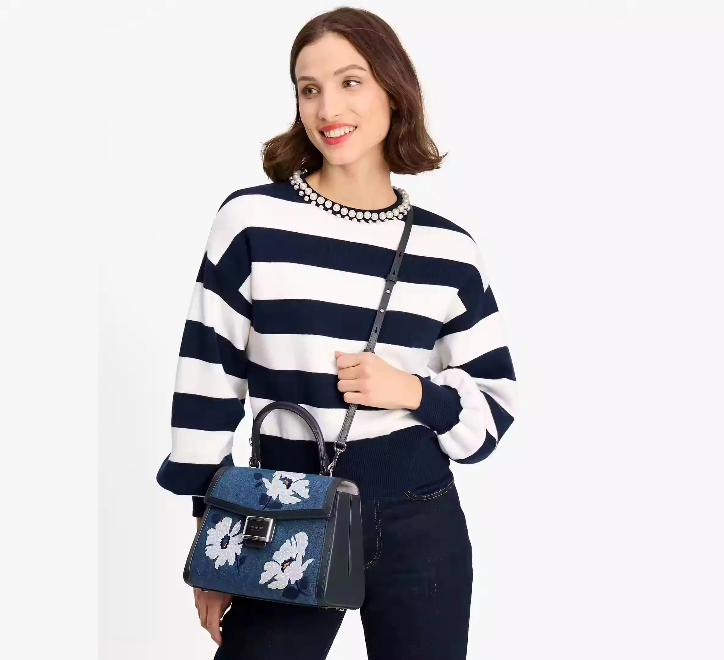 Kate Spade Katy Embellished Denim Medium Top-handle Bag