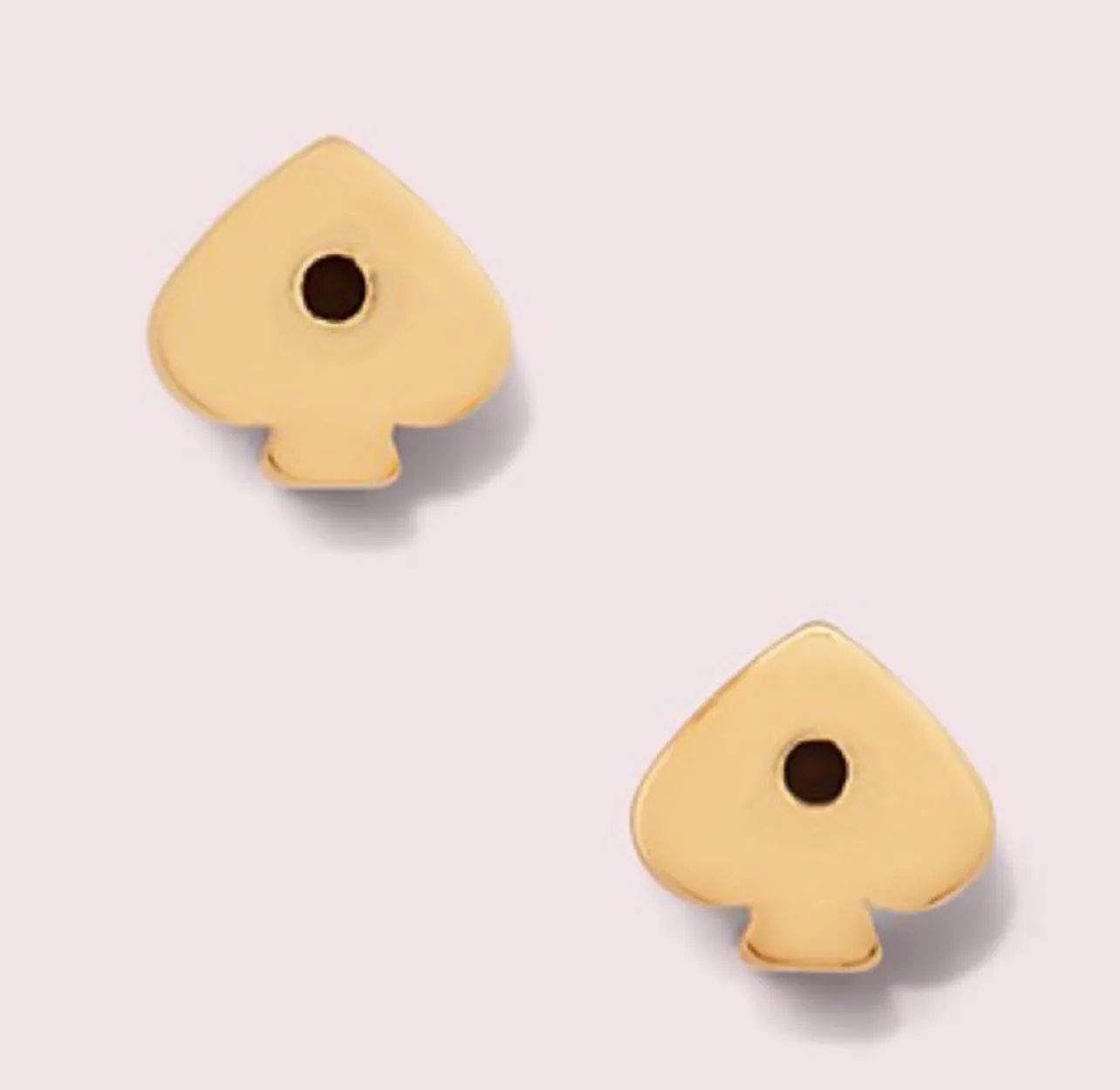 Kate Spade Red And Gold Rock Solid Crystal Small Heart Studs Earrings