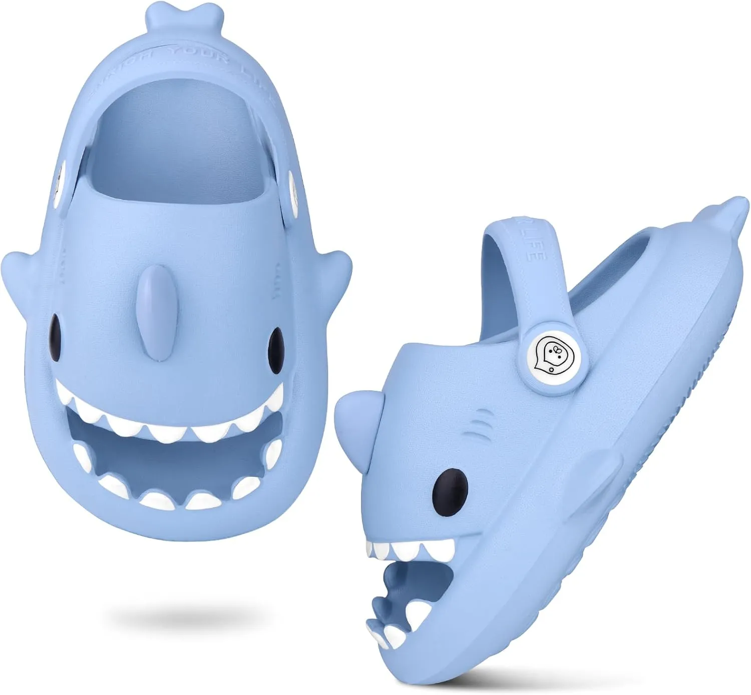 Kids Shark SlidesPillow Shower Sandals Quick Dry SlippersToddler Boys Girls Comfy Cloud SlidesSummer Non-Slip Thick Sole Beach Pool shoes