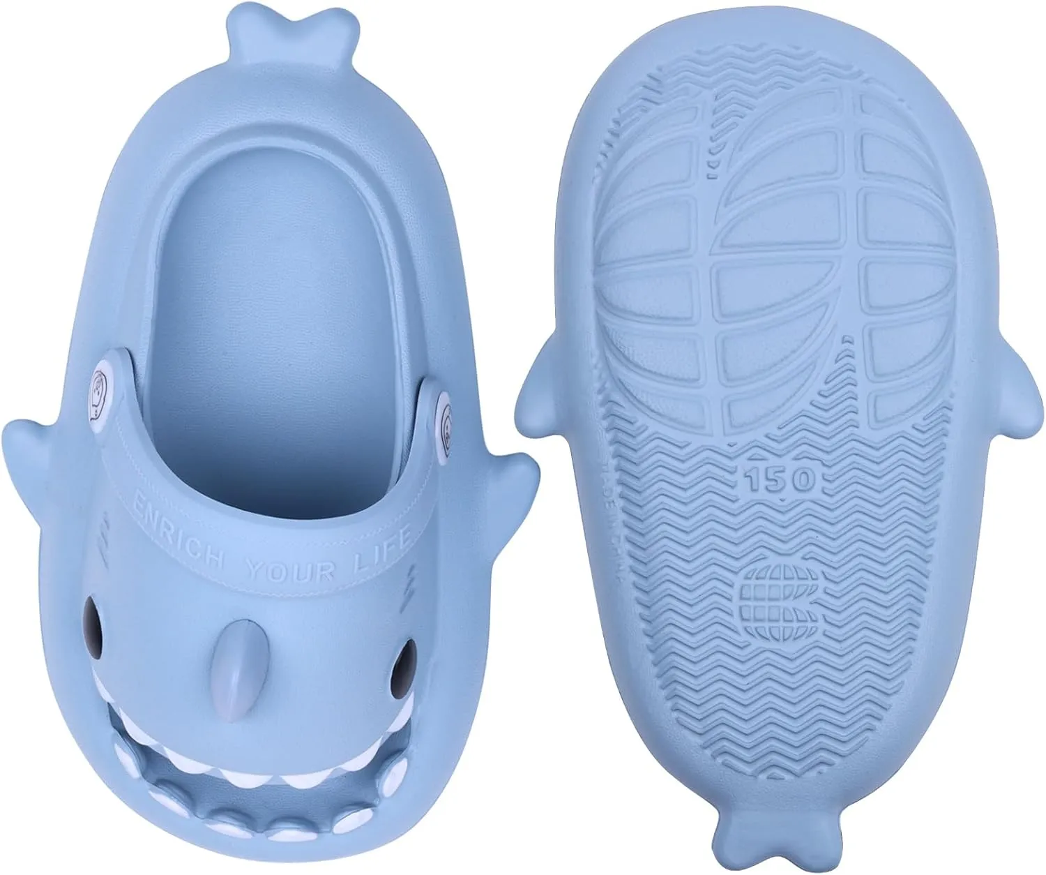 Kids Shark SlidesPillow Shower Sandals Quick Dry SlippersToddler Boys Girls Comfy Cloud SlidesSummer Non-Slip Thick Sole Beach Pool shoes