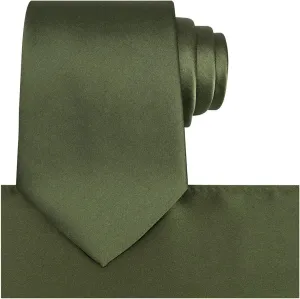 KissTies Satin Tie Set Solid Ties Mens Necktie   Pocket Square