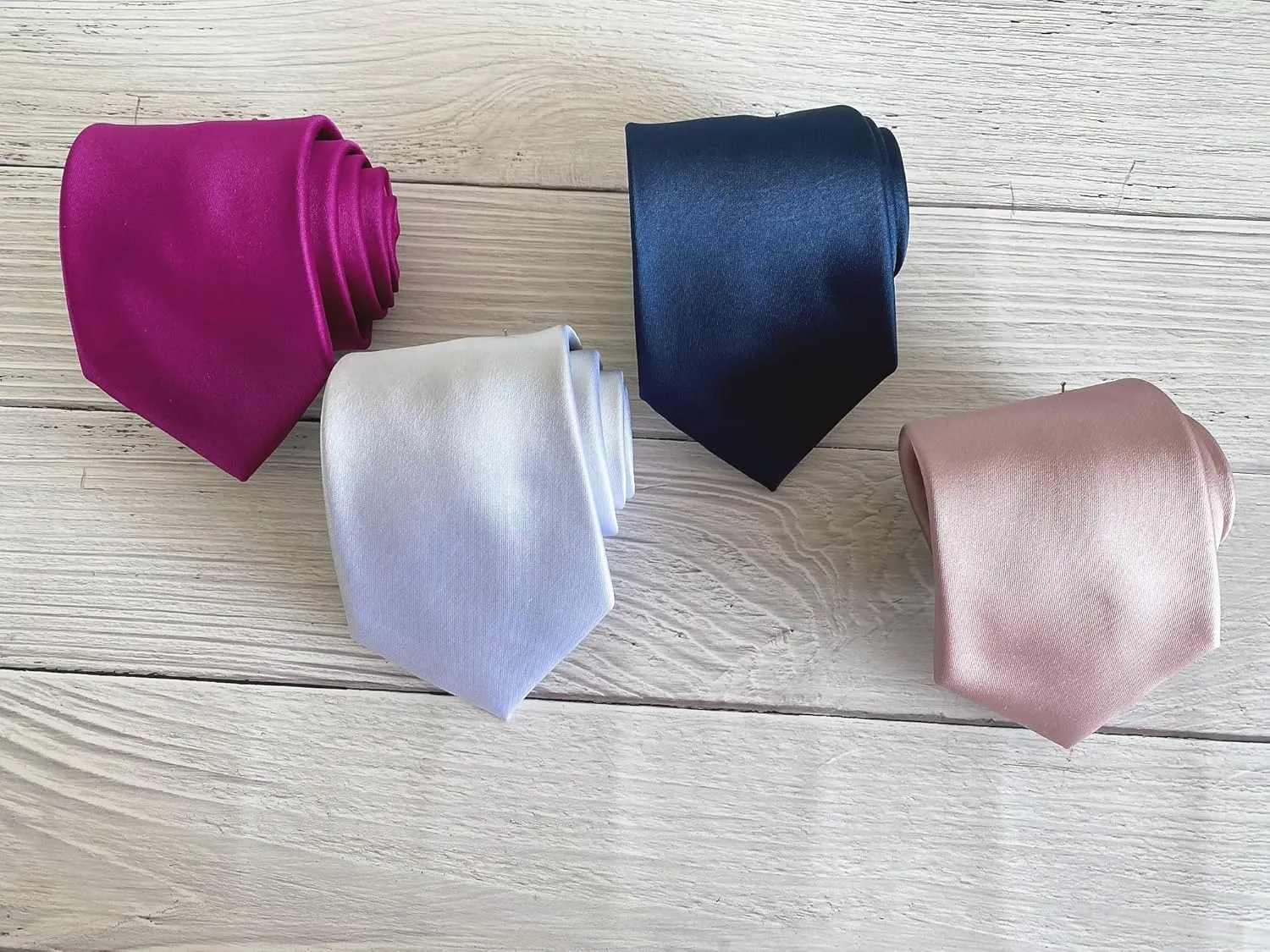 KissTies Satin Tie Set Solid Ties Mens Necktie   Pocket Square