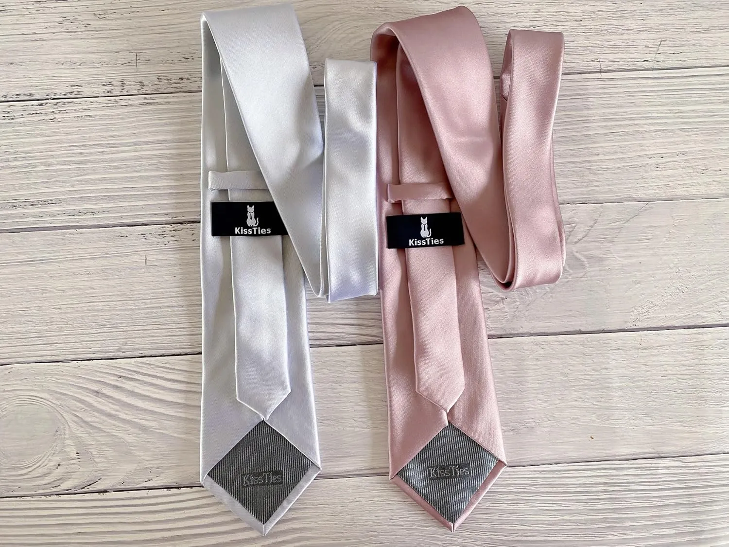 KissTies Satin Tie Set Solid Ties Mens Necktie   Pocket Square