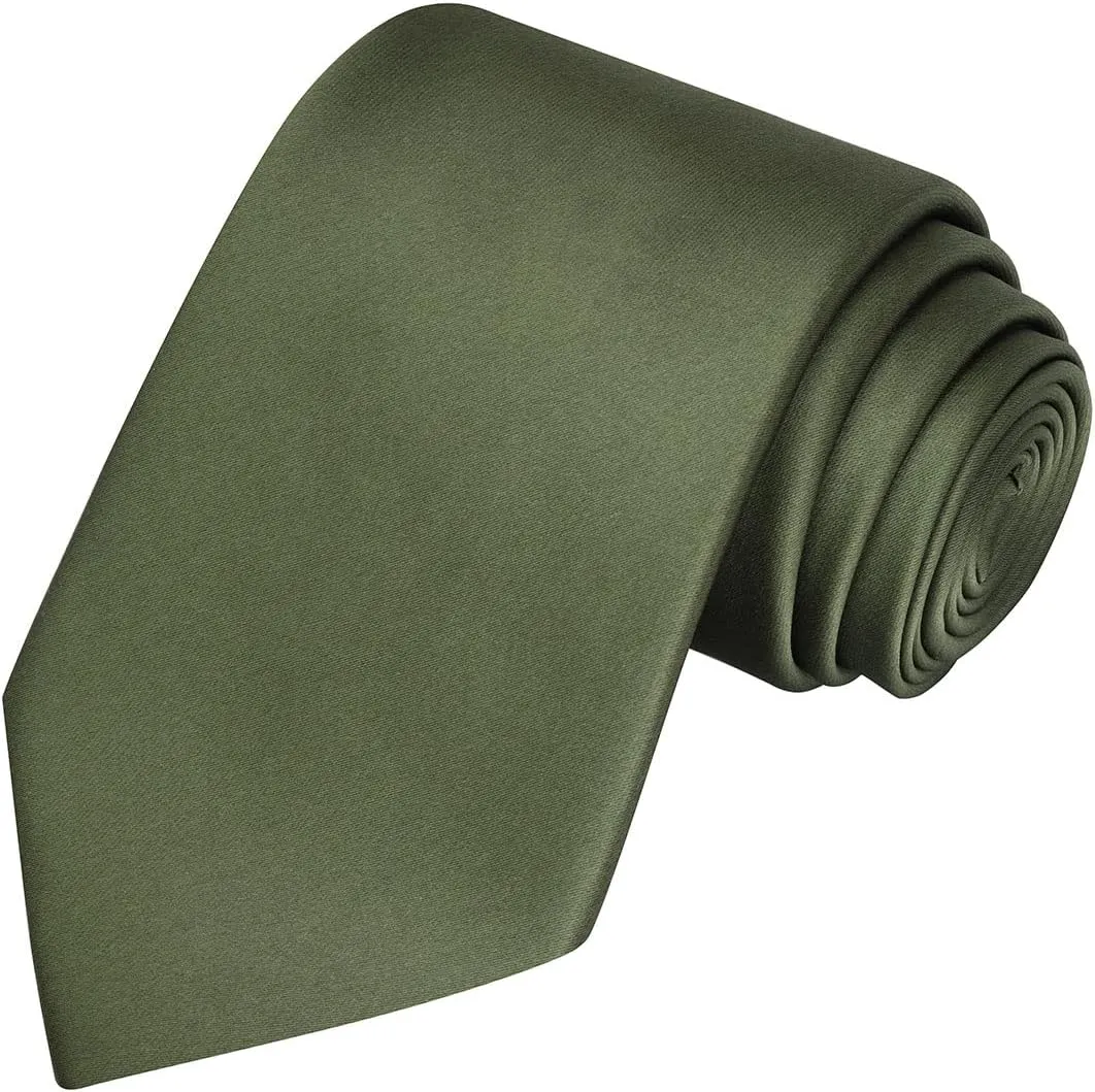 KissTies Satin Tie Set Solid Ties Mens Necktie   Pocket Square
