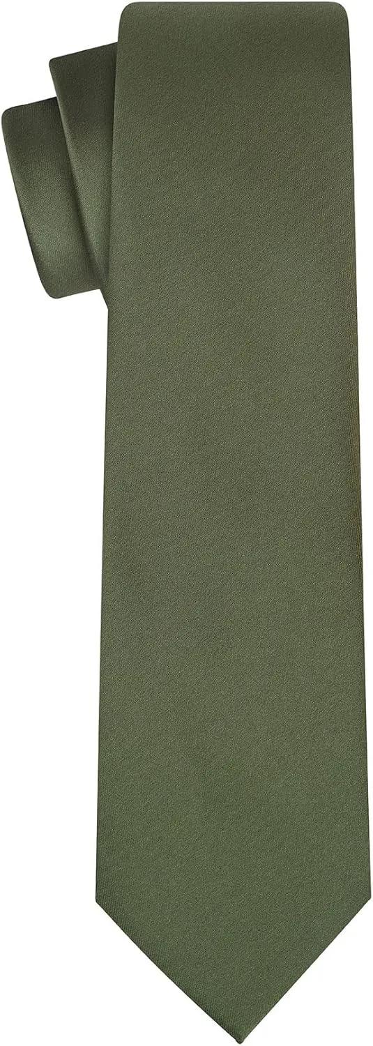 KissTies Satin Tie Set Solid Ties Mens Necktie   Pocket Square
