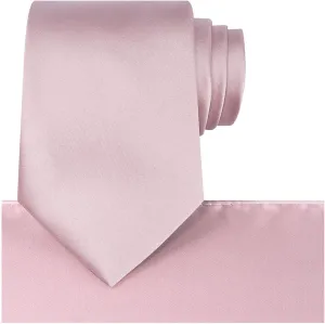 KissTies Satin Tie Set Solid Ties Mens Necktie   Pocket Square