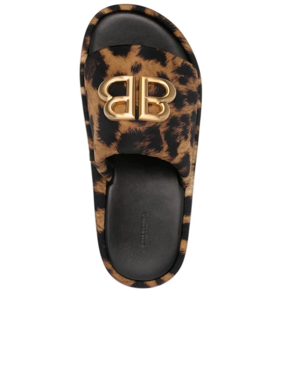 Leopard Print Flatform Sandals