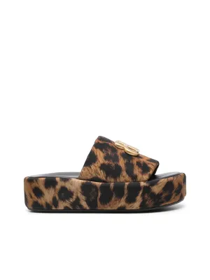 Leopard Print Flatform Sandals