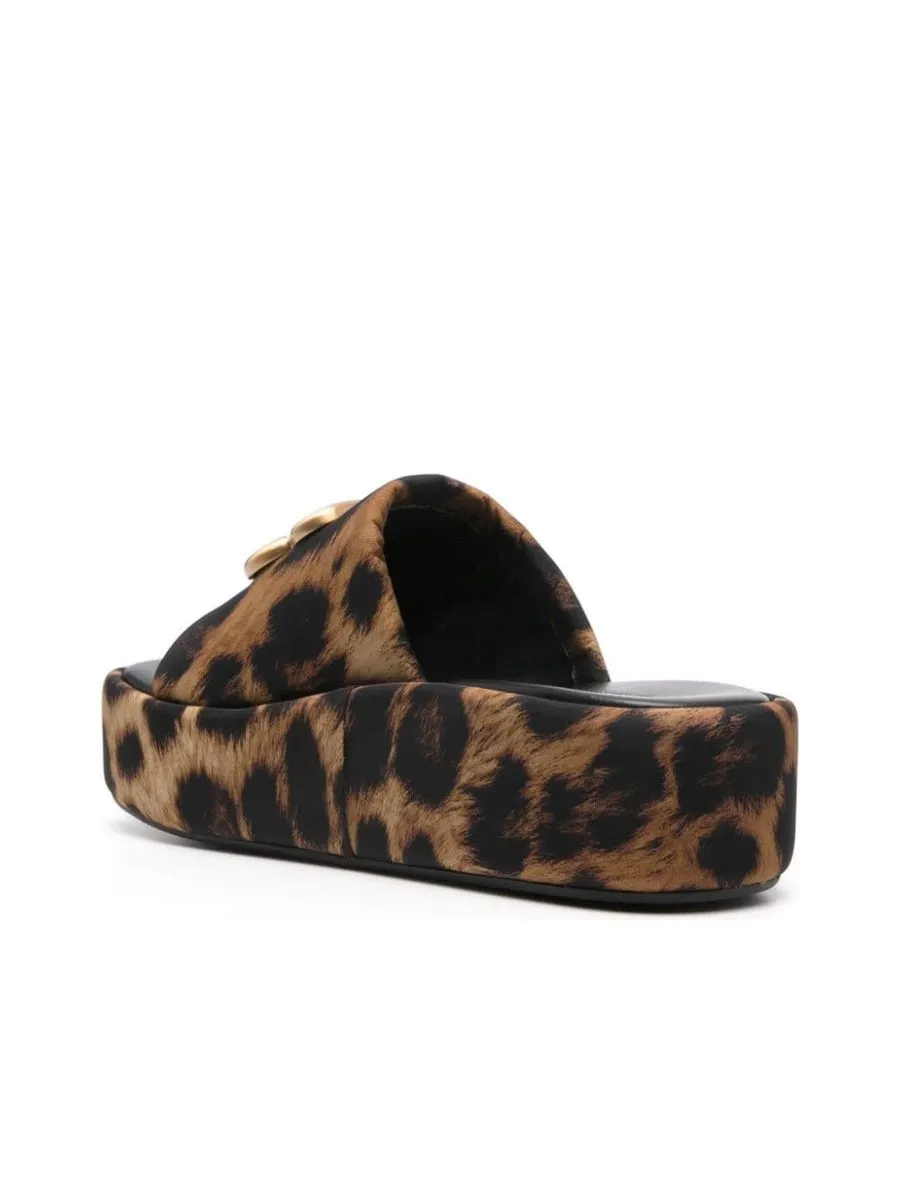 Leopard Print Flatform Sandals