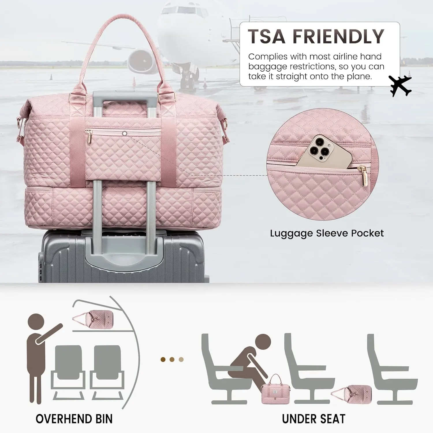 LOVEVOOK Travel Duffle Bag,Weekender Bags for Women with Shoe Compartment??Carry on Overnight Bag with Toiletry Bag,Gym Duffel Bag with Wet Pocket, Hospital Bags for Labor and Delivery