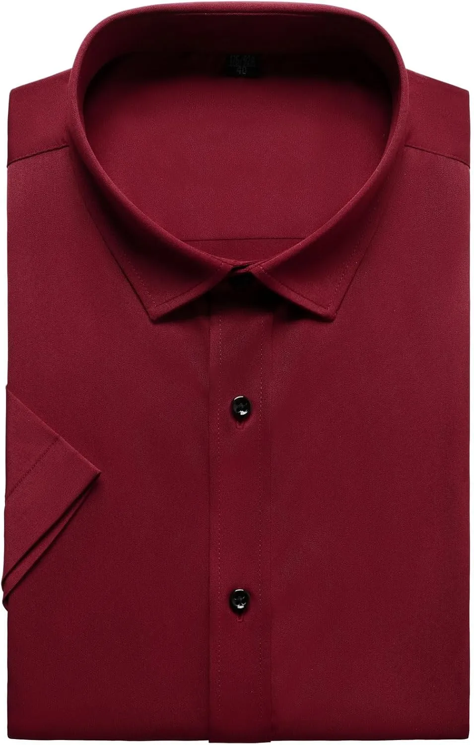 Men's Stretch Wrinkle Free Dress Shirts Formal Wedding Prom Short Sleeve Slim Fit Button Down Shirt