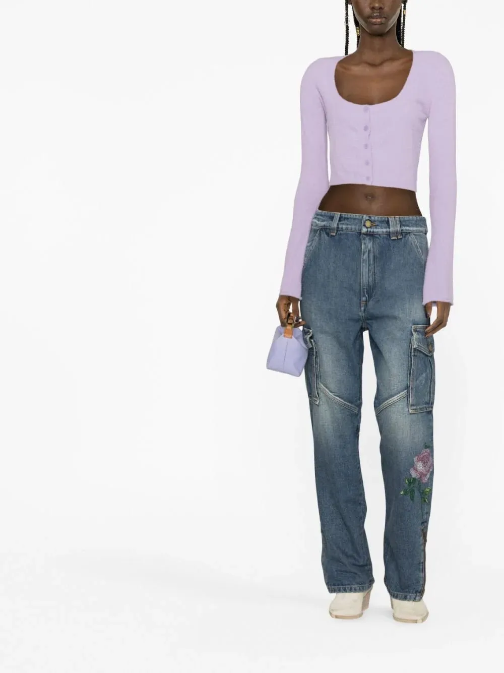 rhinestone-embellished jeans