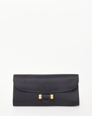 Saint Laurent Black Satin Muse Clutch
