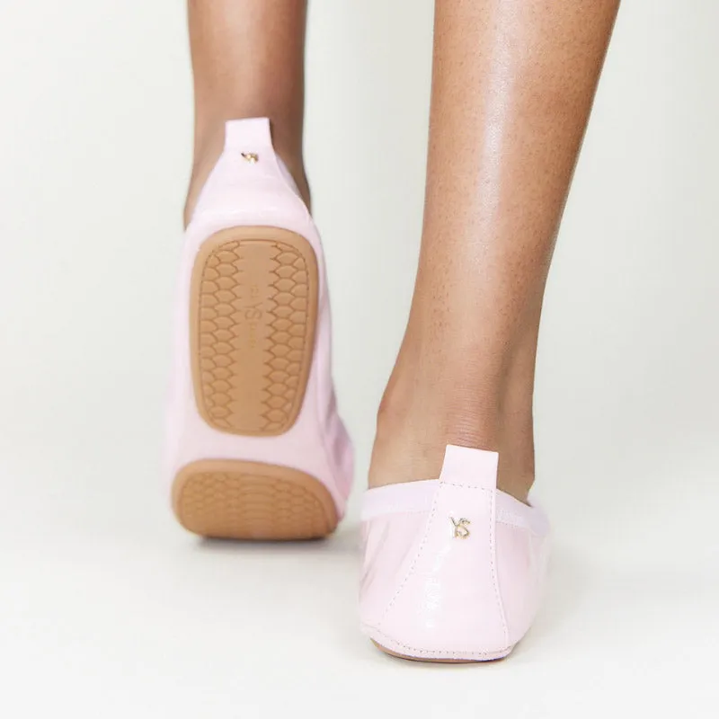 Samara Foldable Ballet Flat in Blush Patent