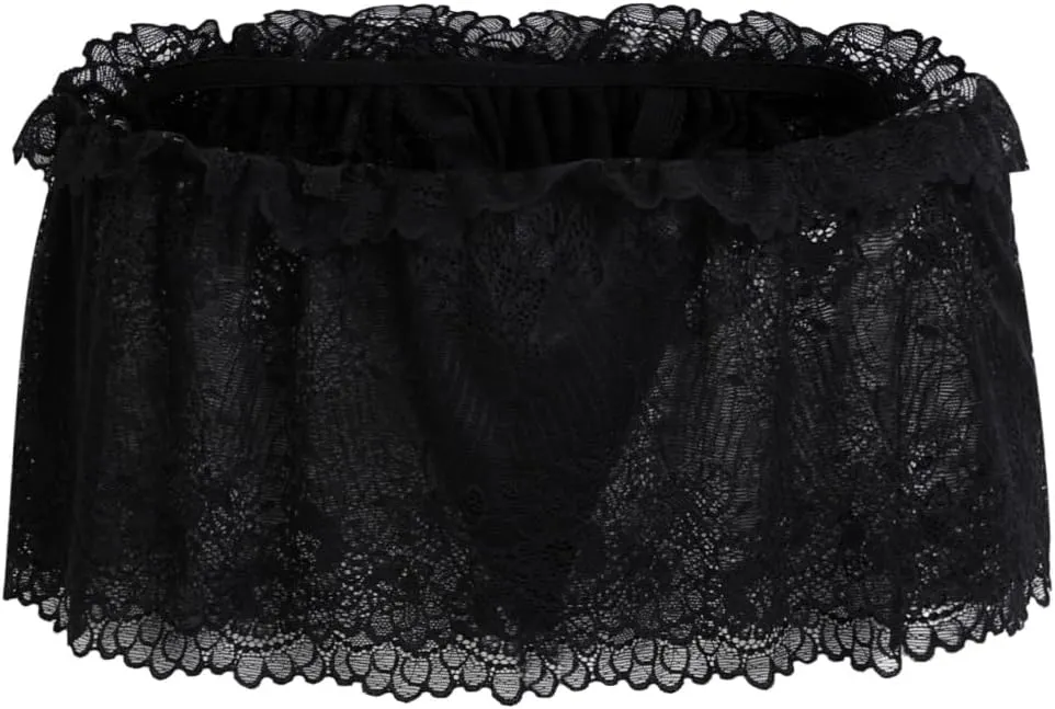 Sissy Clothes For Men Gay Lingerie Male Thong Underwear Sexy Crossdressers Panties Lace Mini Skirt Elastic One Size