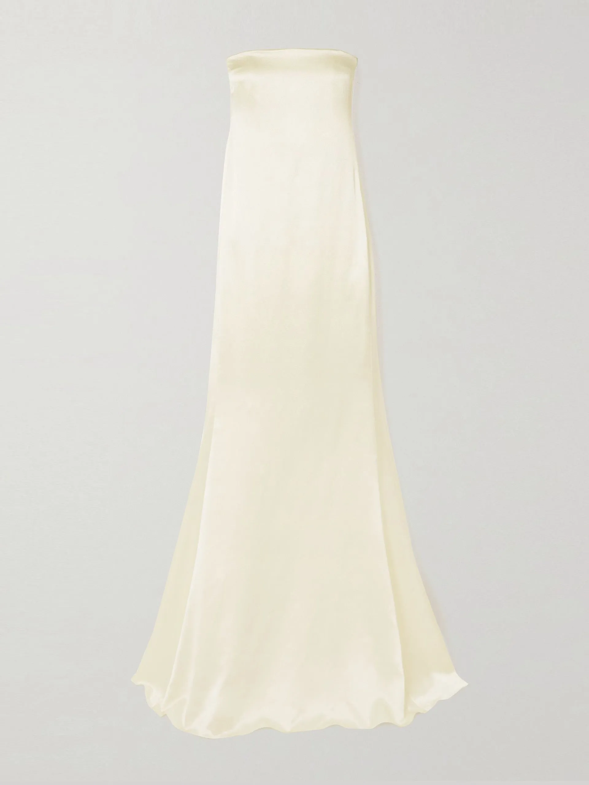 Strapless silk-satin gown