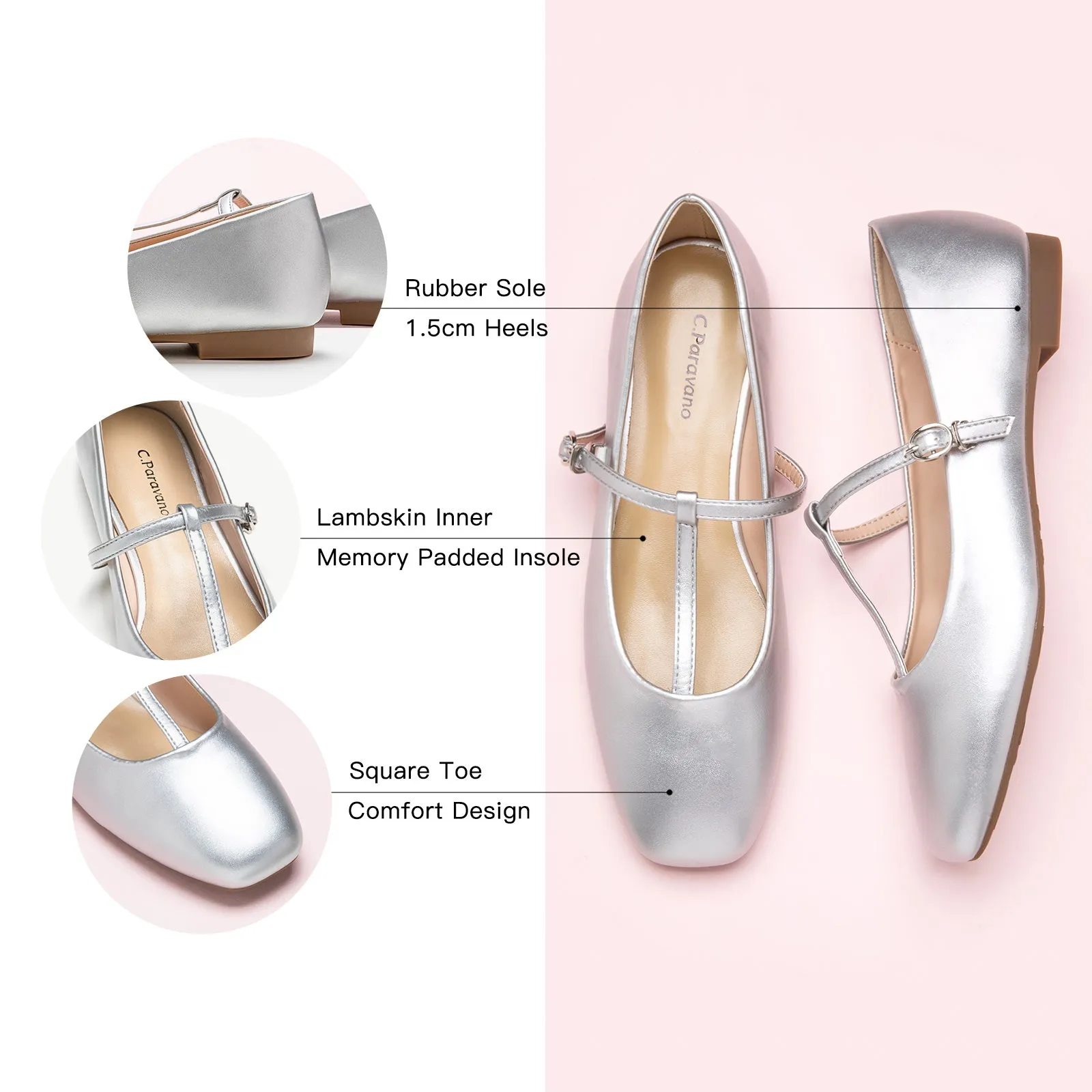 T-Strap Mary Jane (Clara) Silver