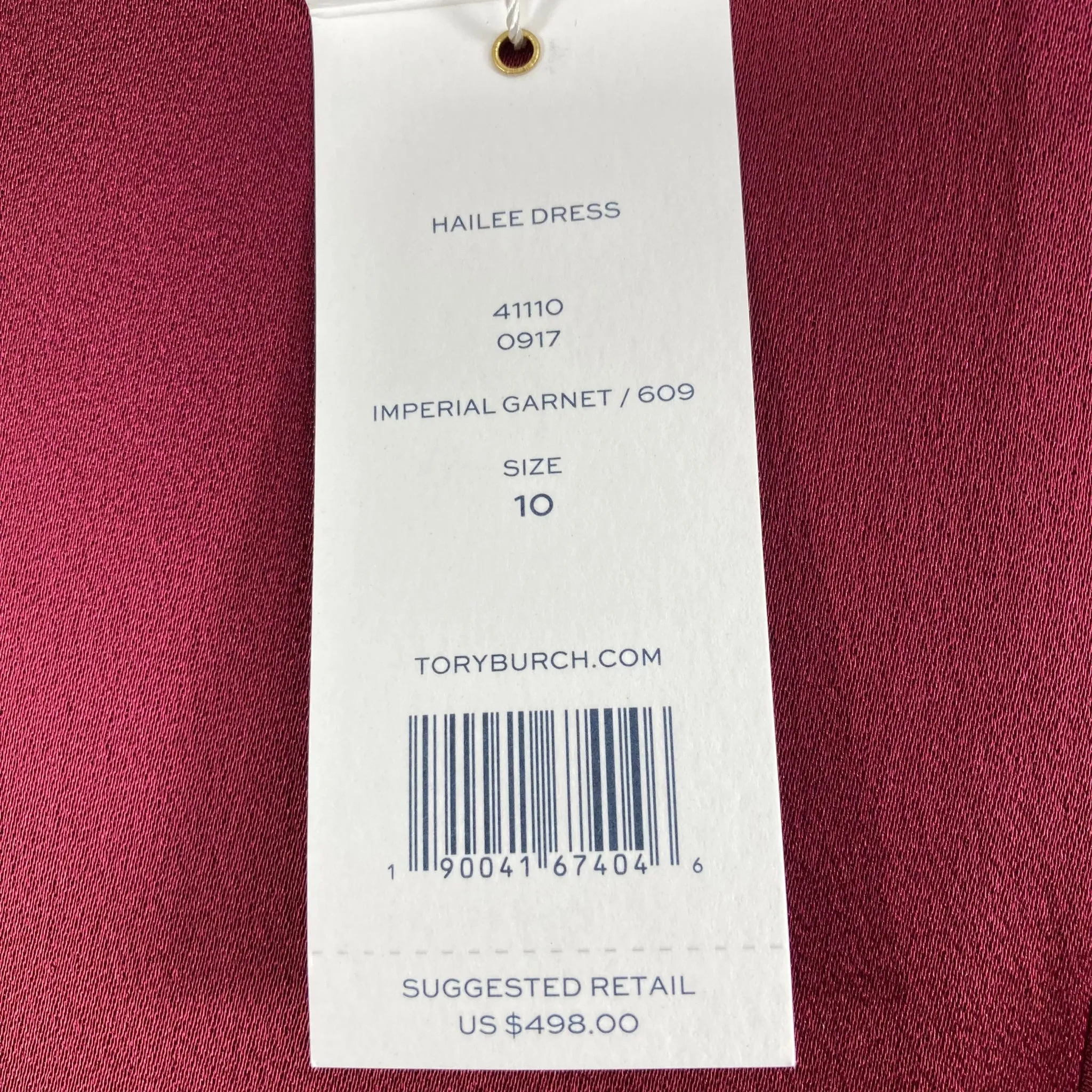Tory Burch Hailee Sleeveless Midi Dress Imperial Garnet Satin Crepe Dress