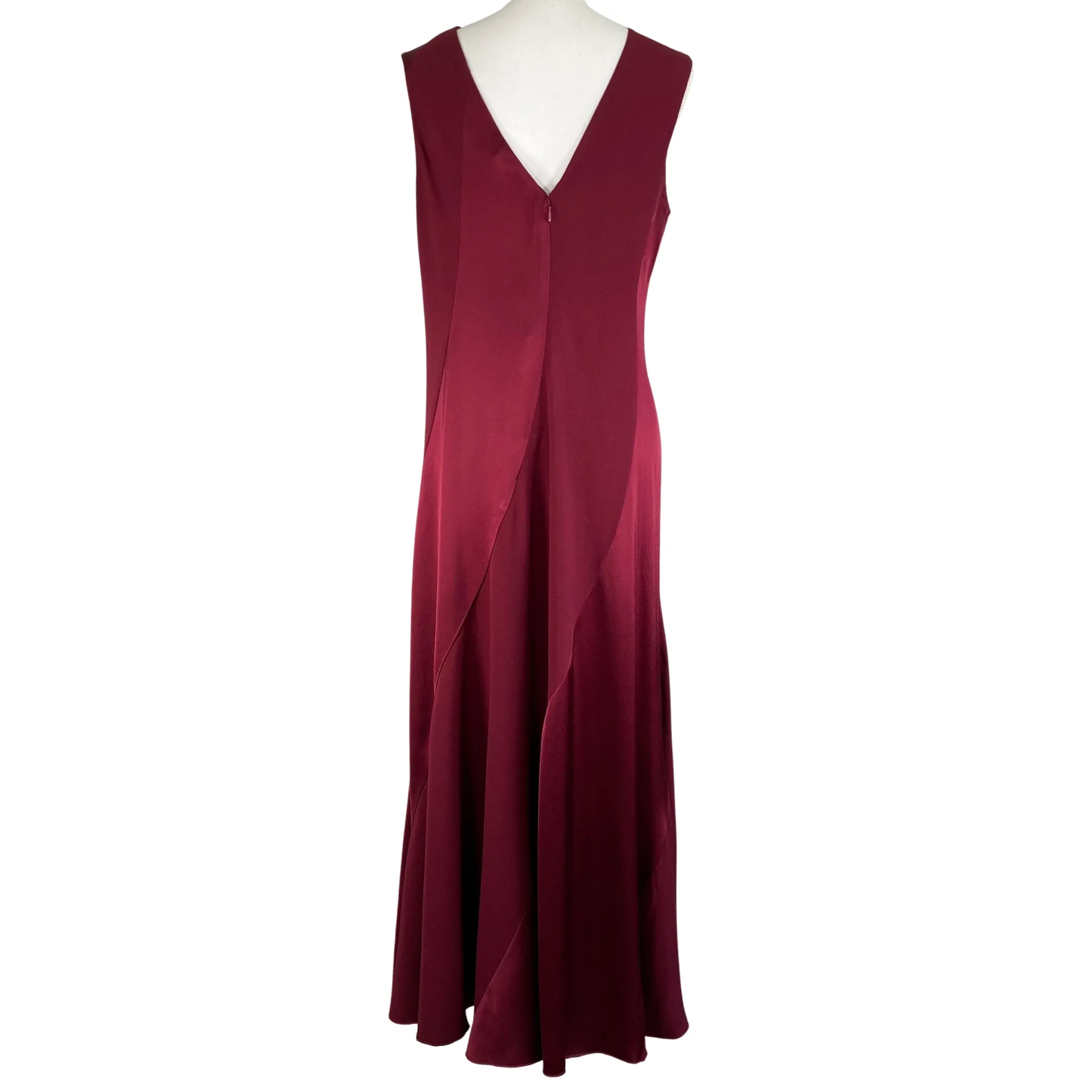 Tory Burch Hailee Sleeveless Midi Dress Imperial Garnet Satin Crepe Dress