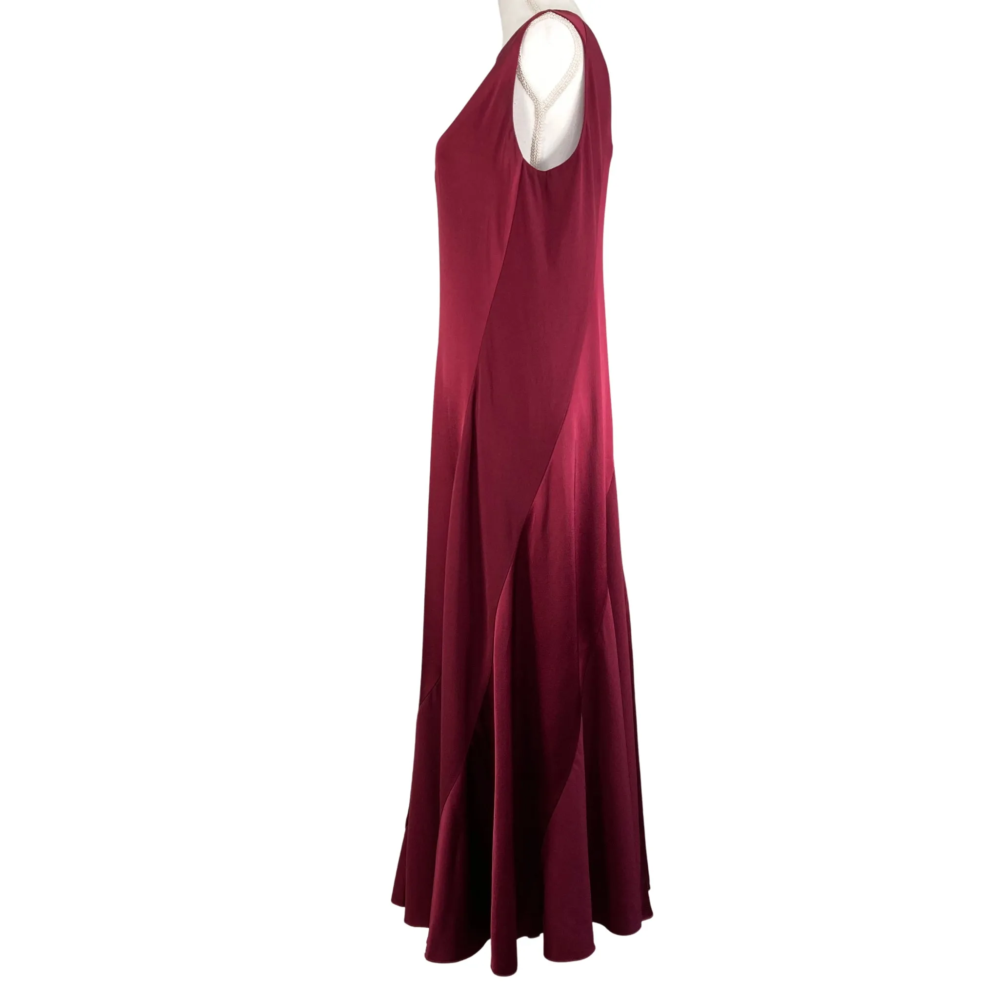 Tory Burch Hailee Sleeveless Midi Dress Imperial Garnet Satin Crepe Dress