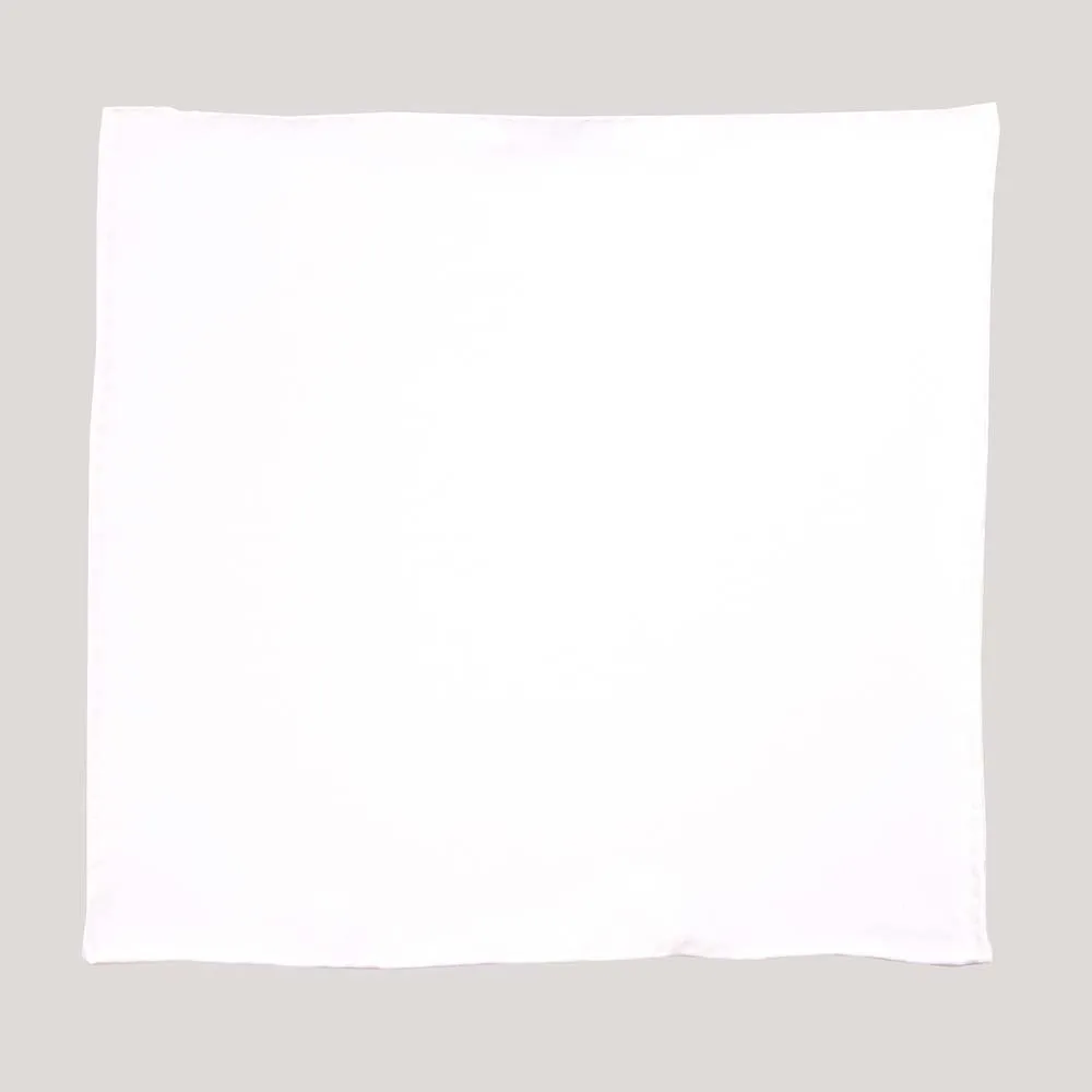 White Satin Silk Pocket Square